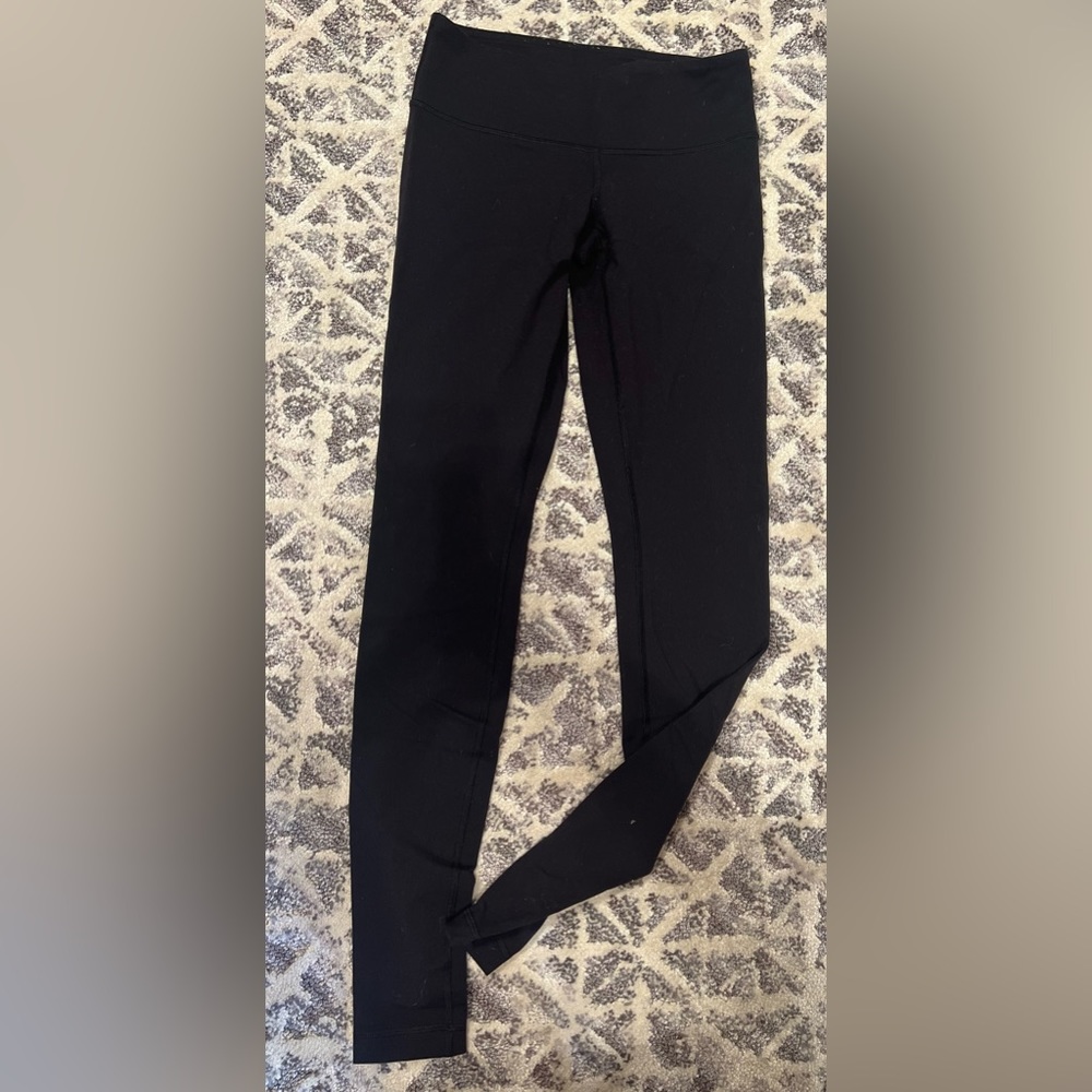 Gently used black leggings, low rise